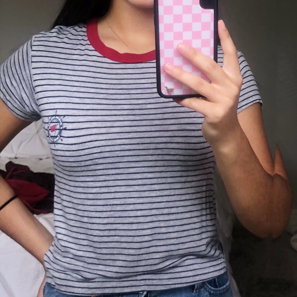 striped graphic tee